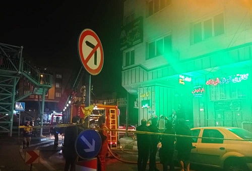 آتش سوزی در برج مسکونی آناهیتا در غرب تهران