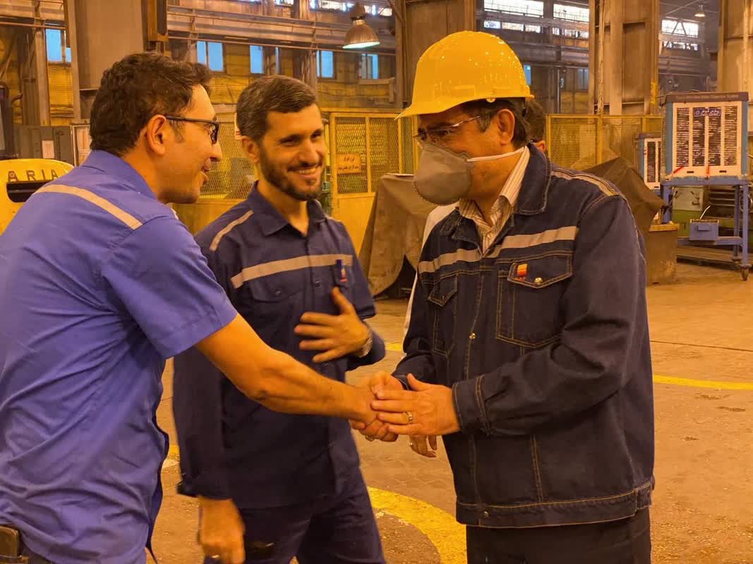 دیدار مخبر با کارکنان کارگاه مرکزی شرکت فولاد خوزستان