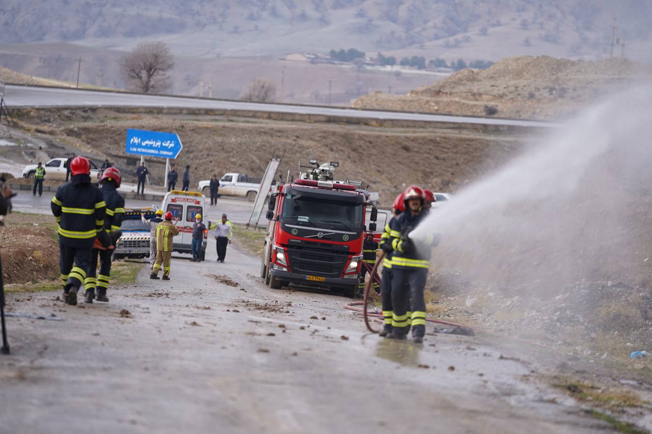رزمایش منطقهای پدافند غیرعامل وزارت نفت در استان ایلام برگزار شد