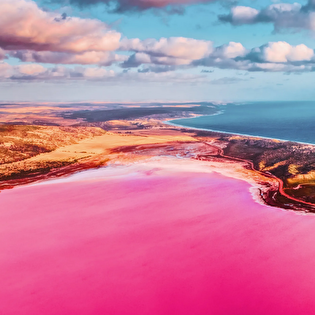 تصاویری از دریاچه صورتی رویایی در سرزمین استرالیا