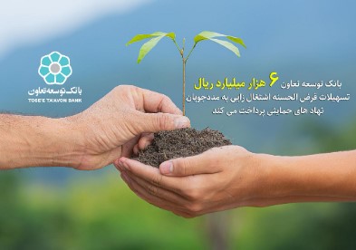 برنامه پرداخت ۶ هزار میلیارد ریال تسهیلات اشتغال زایی بانک توسعه تعاون به مددجویان نهاد های حمایتی