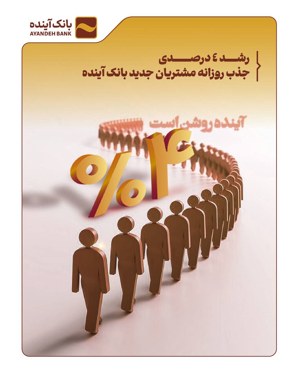 رشد ۴ درصدی جذب روزانه مشتریان جدید بانک آینده