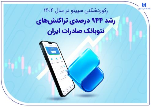 رشد ۹۴۴ درصدی تراکنشهای نئوبانک صادرات ایران